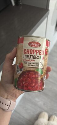 Gehackte Tomaten in Tomatensaft front packaging