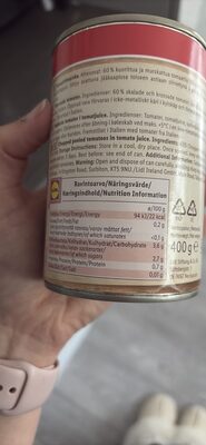 Gehackte Tomaten in Tomatensaft nutrition facts table