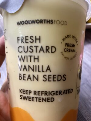 fresh custard with vanilla bean seeds front packaging