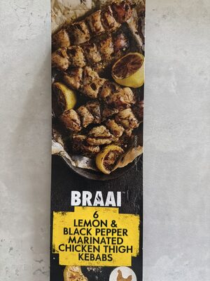 Lemon and black pepper chicken kebabs