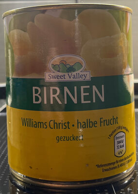 Williams Christ Birnen, halbe Frucht, gezuckert