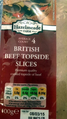 british beef topside slices
