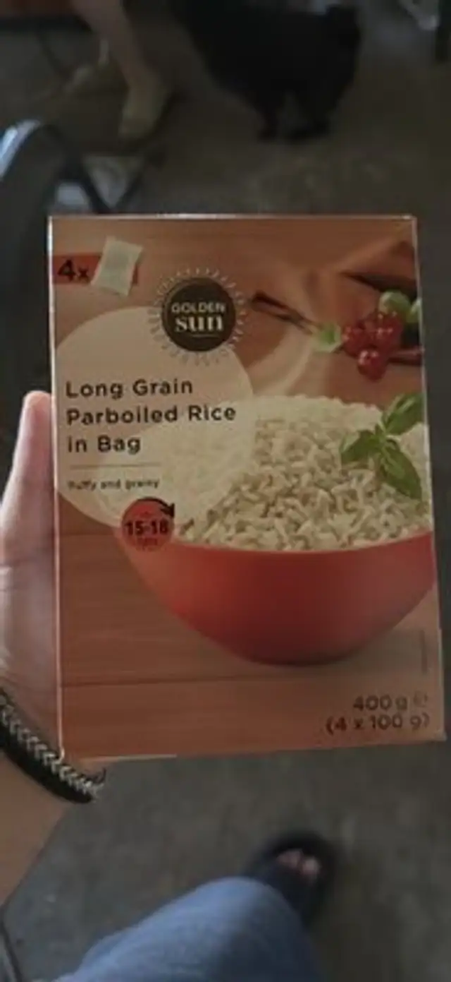 Long Grain Parboiled Rice in Bag nutrition facts table
