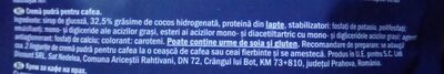 Bellarom creampre ingredients label