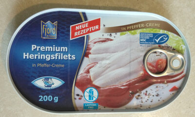 Premium Heringsfilets in Pfeffer-Creme front packaging