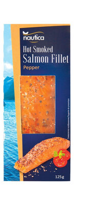 Hot Smoked Salmon Fillet Pepper front packaging