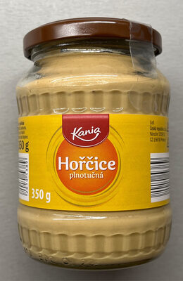 Plnotučná hořčice front packaging