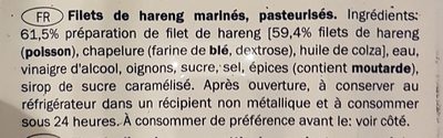 Fisch, Bratheringsfilets ingredients label