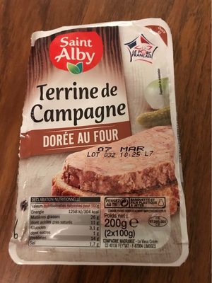 Terrine de campagne dorée au four front packaging