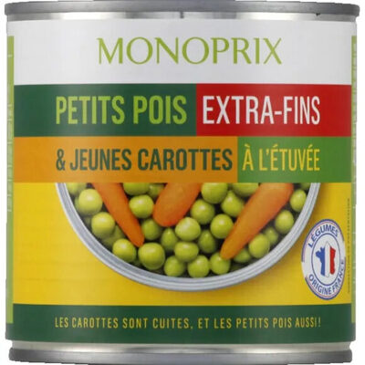 Petit pois extra fins & jeune carottes à l’étuvée
