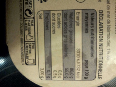 Beurre aux cristaux de sel