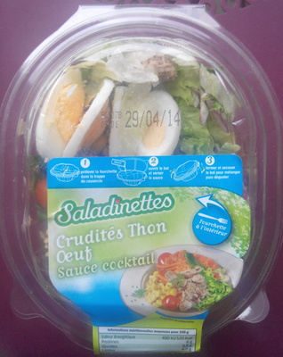 Crudités Thon Oeuf Sauce cocktail front packaging