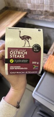 Ostrich Steaks front packaging