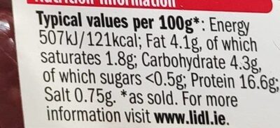 12 skinny beef meatballs nutrition facts table