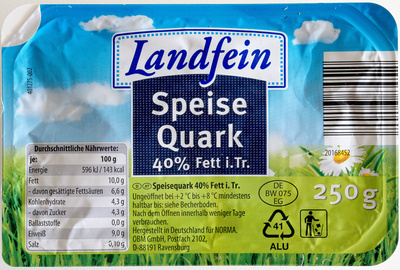 Speisequark 40% Fett i. Tr.