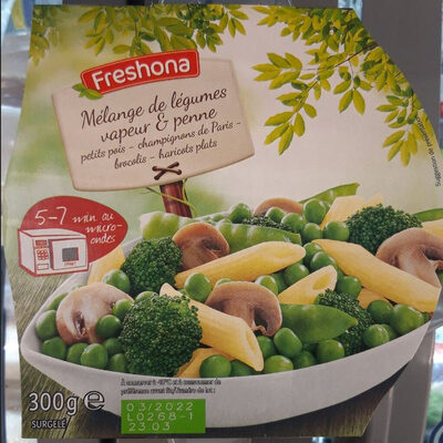 Mélange de légumes vapeur & penne