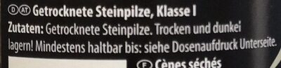 Steinpilze getrocknet ingredients label