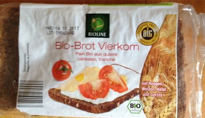 Pain bio aux quatre céréales, tranché