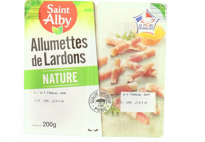 Allumettes de lardons nature front packaging