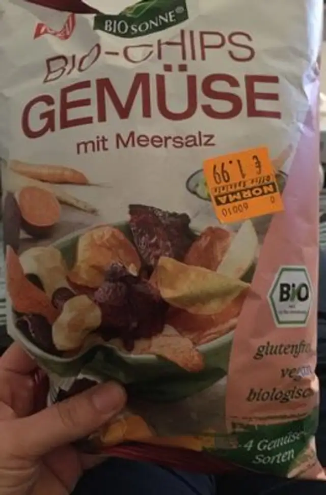 Chips aux legumes front packaging