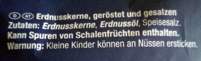 Erdnüsse geröstet & gesalzen ingredients label