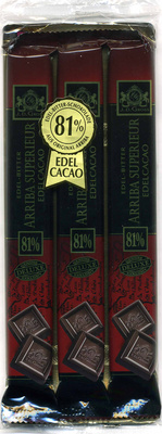 Edel-Bitter-Schokolade Arriba Superieur 81% Kakao