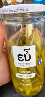 Grüne Peperoni pasteurisiert front packaging