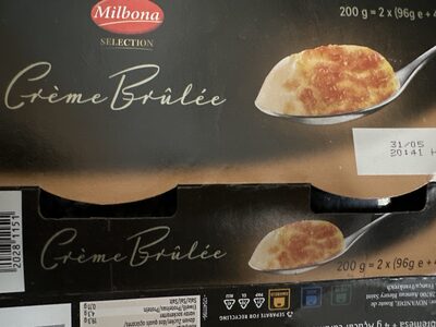 Crème Brûlée with caramelised sugar topping front packaging