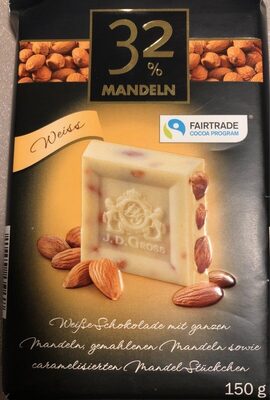 Chocolat blanc 32% amandes