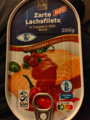 Zarte Lachsfilets in Cranberry-Chili-Sauce front packaging