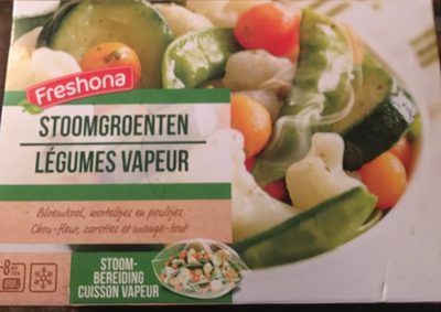Legumes vapeur - chou-fleur, carottes et mange-tout front packaging