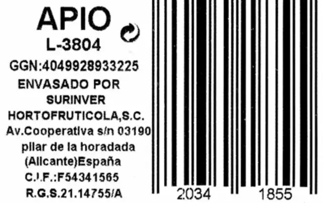 Celery ingredients label