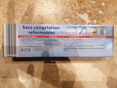 sacs congélation refermable