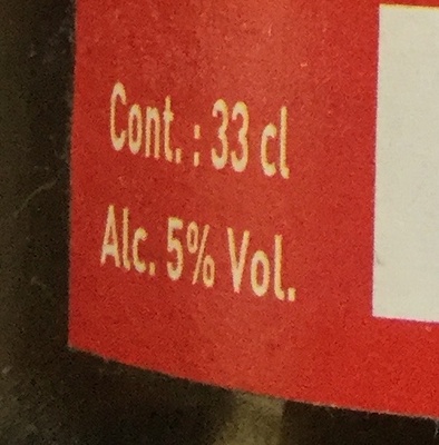 Rubis nutrition facts table