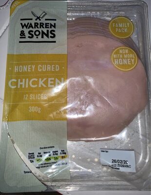 Honey cured chicken front packaging