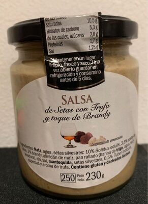 Salsa de setas con trufa y toque de Brandy