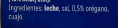Provolone con orégano ingredients label