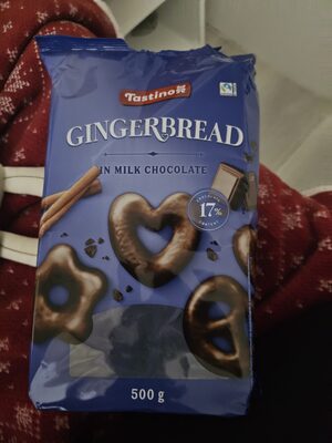 ginger bread, milk chocolate front packaging