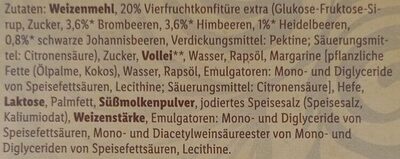 Mini Berliner ingredients label