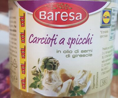 Carciofi a spicchi front packaging