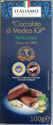 Cioccolato di Modica IGP - pistacchio front packaging
