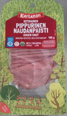 Kotimainen pippurinen naudanpaisti ohuen ohut