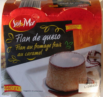 Flan au fromage frais au caramel front packaging
