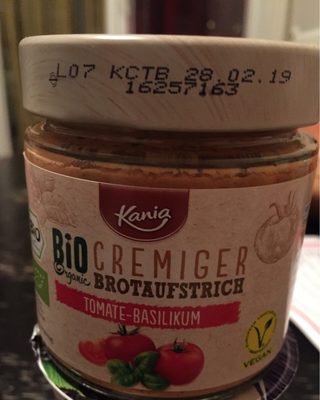Bio cremiger Brotaufstrich Tomate-Basilikum