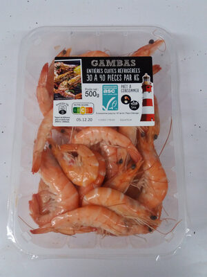 Gambas ASC cuites entières 30/40