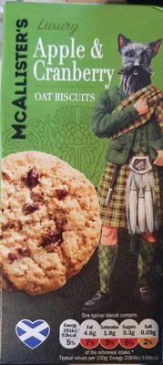 Apple &  cranberry oat biscuits