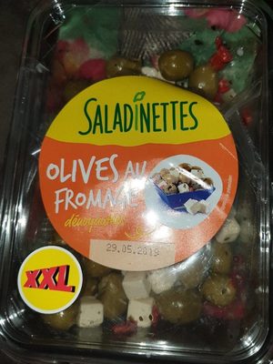 Saladinettes olives au fromage front packaging