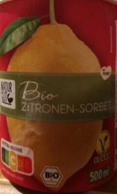 Bio Zitronen-Sorbet front packaging