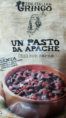 Un pasto apache Chili con carne front packaging