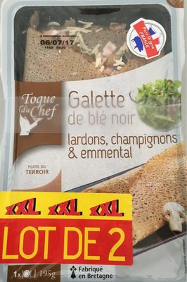 Galette de Blé Noir Garnie Lardons Champignons Emmental